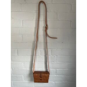 Vintage 1943 Boyt Leather Military Pouch Crossbody Bag Brown WWII Era 5-43